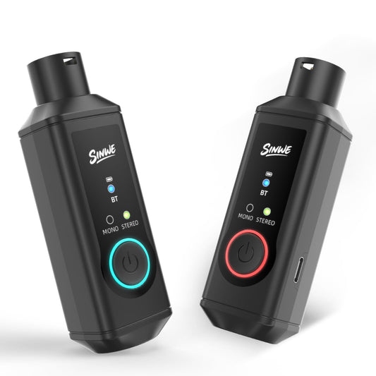 SINWE XLR Bluetooth Receiver, BT5.3 24bit/48kHz Hi-Fi Audio, Wireless Adapter for Mixer PA Speaker DJ System, 160ft Range 15H Battery, Dual Pack