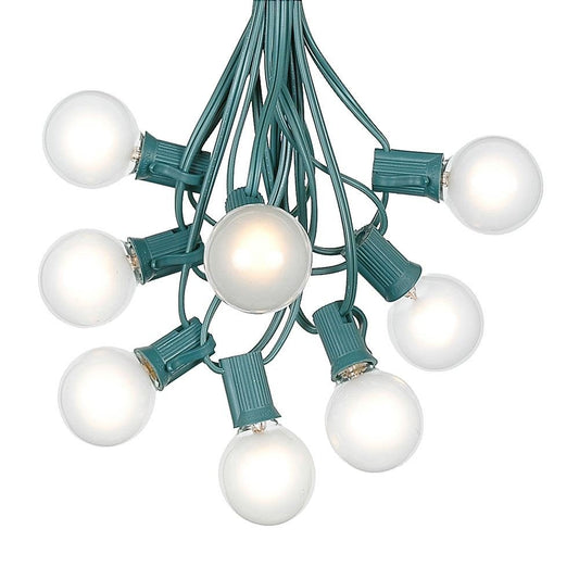 G40 Patio String Lights with 25 Frosted Globe Bulbs - Hanging Garden String Lights - Vintage Backyard Patio Lights - Outdoor String Lights - Market
