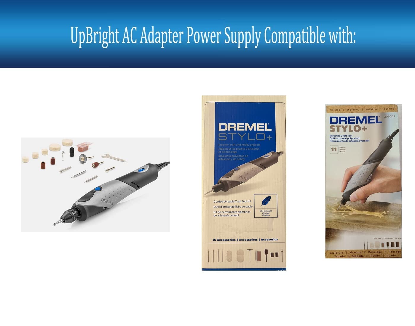 UPBRIGHT 18V AC/DC Adapter Compatible with Dremel 2050 F013205000 2050-30 F0132050MA 2050-11 F0132050AW 2050-15 F0132050AC Stylo+ Corded Versatile…