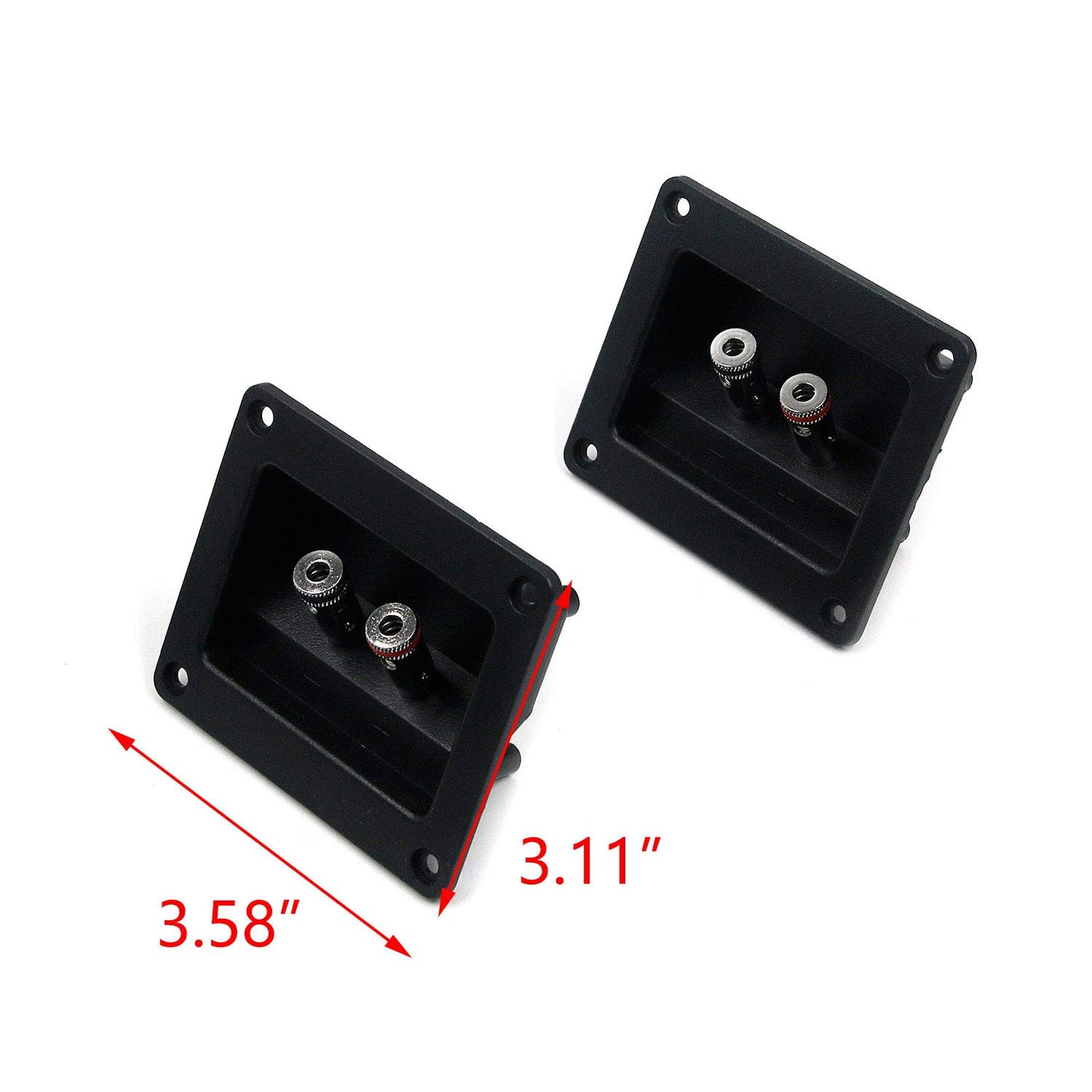 T Tulead Square Speaker Box Terminal Spring Cup Connector Double Binding Post Cable Audio Terminal Cup Pack of 2 with Screws