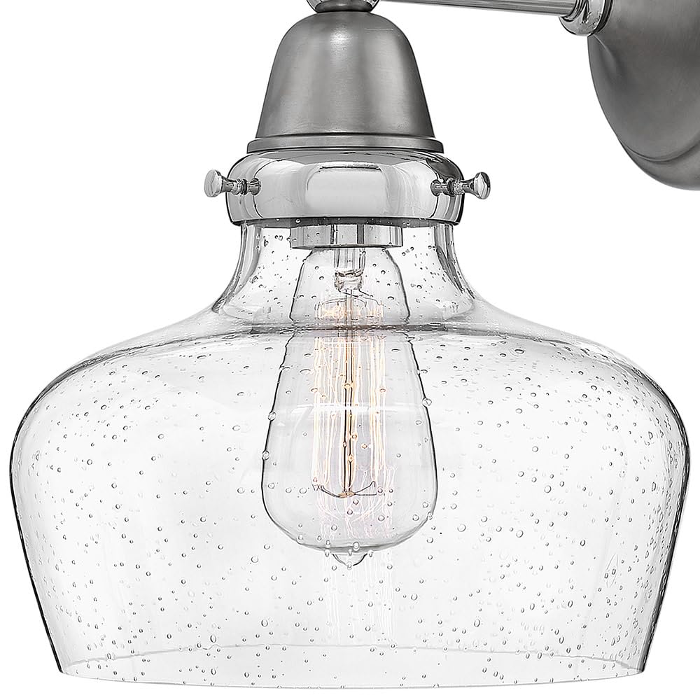Hinkley Academy 67002EN 12.5" One Light Wall Sconce - 1-10w Med. LED Bulb Required, Clear Seeded School House Glass - English Nickel