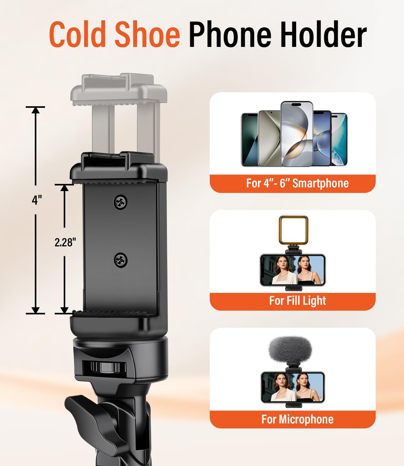 Phone Tripod, 86" Tall Tripod Stand with Gooseneck and Remote, Suitable for Recording Fitness Vlog Watching Cooking, Compatible with Smartphone