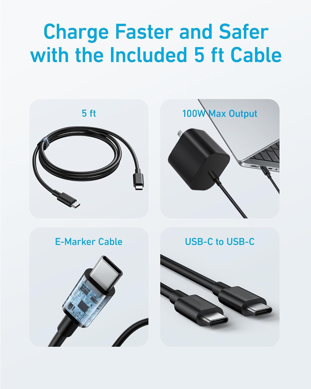 Switch 2 Charger 60W - 20V 3A OEM Style Replacement Fast Charging Power Adapter Accessories with 5FT USB C Cable for Switch OLED, Lite, Steam Deck