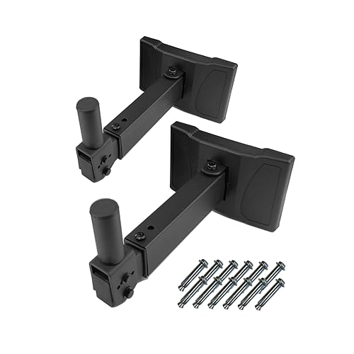 BIGalleons HW-339 Speaker Wall Mount, Wall Mount Speakers Brackets Support up to 100lbs Swivel & Tilt, PA Speaker Wall Mount for Large Speakers