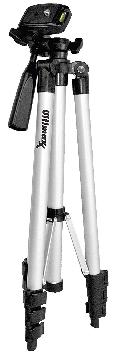 Ultimaxx Lightweight Portable Camera Tripod Stand with Carrying Bag for Sony, Nikon, Canon, Olympus, Pentax, Panasonic, Samsung Cameras and Camcorders