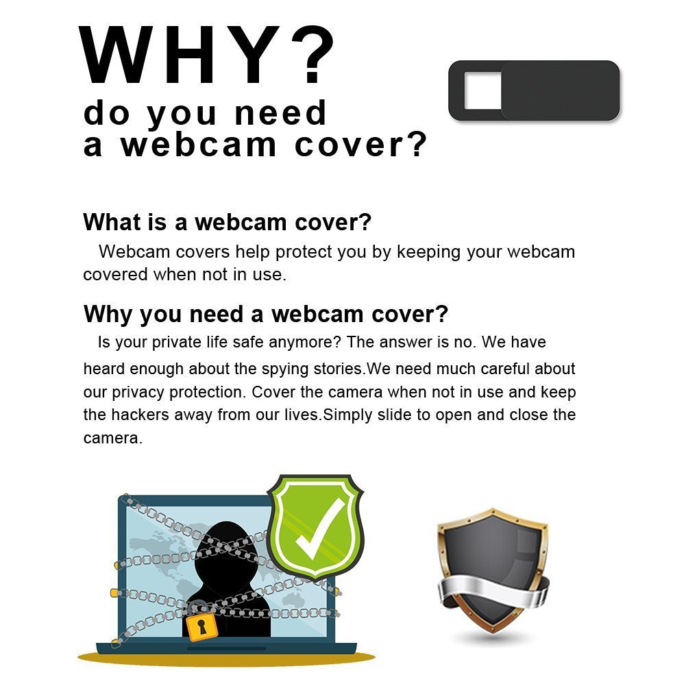 EYSOFT Webcam Cover Slider, Laptop Camera Cover 0.02in Ultra-Thin fits Echo Spot Smartphones Tablets Macbooks Computers Desktops with Strong