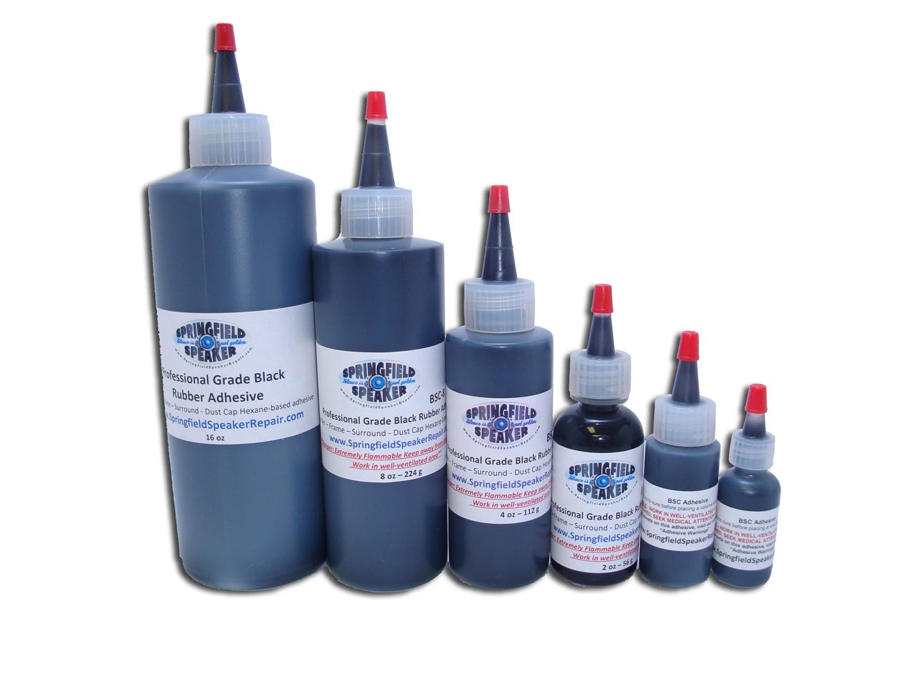 Pro-Grade Black Rubberized Speaker Repair Adhesive Glue (1 oz) - Dries Black