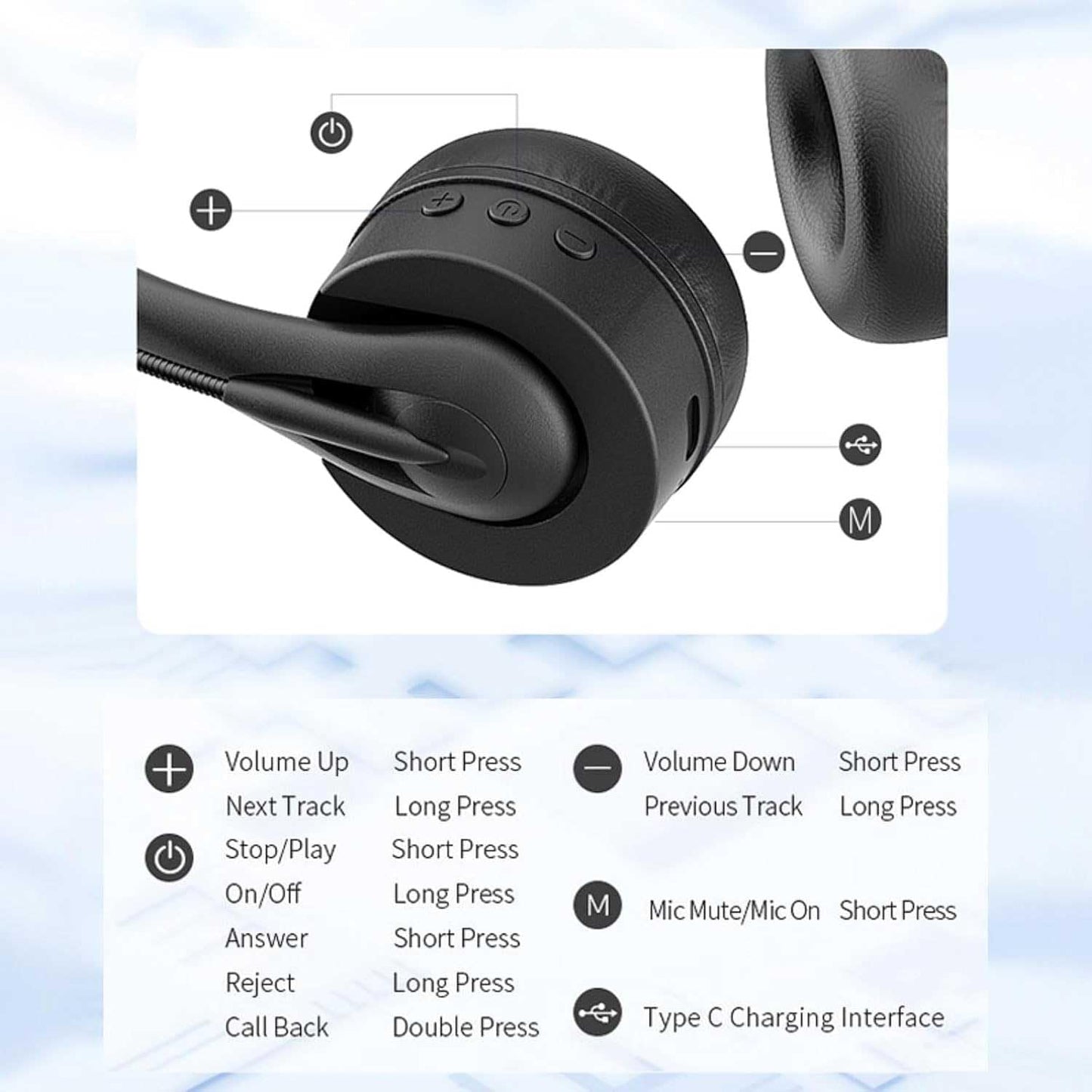 Wireless Headset Compatible with Google Pixel 10/Pro/Pro Fold/Pro XL - Mic Headphone Bluetooth Earphone Hands-Free Noise Isolation
