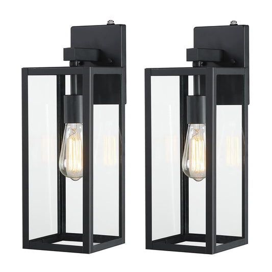 Faymart lighting 18 Inch Outdoor Wall Light Dusk to Dawn,2 Pack Outdoor Lanterns for Porch,Large Outdoor Sconce Lights with Sensor,Photocell Wall
