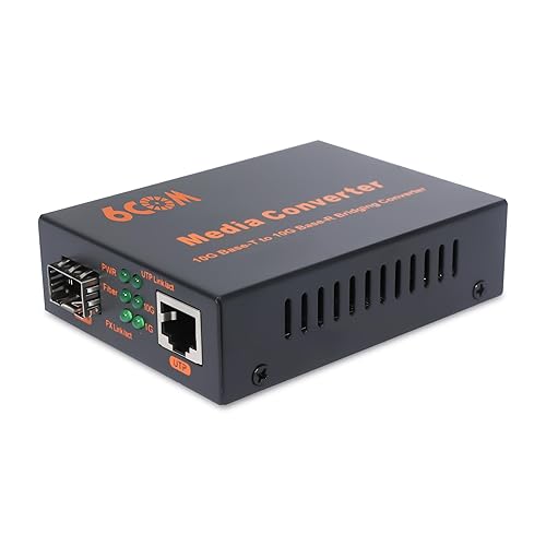 6COMGIGA 10G SFP to RJ45 Fiber Media Converter, 1x 1000M/2.5G/5G/10GBase-T Auto-Negotiation RJ45 Slot to 1x 10GBase-X SFP+ Slot,Support