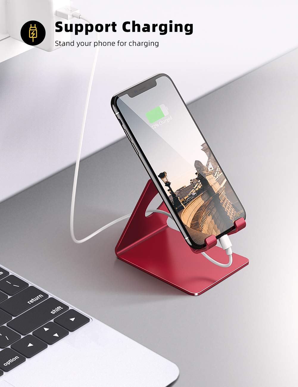 Lamicall Cell Phone Stand, Phone Dock : Cradle, Holder, Stand, Compatible with Phone 12 Mini 11 Pro Xs Xs Max Xr X 8 7 6 6s Plus 5 5s 5c All Android