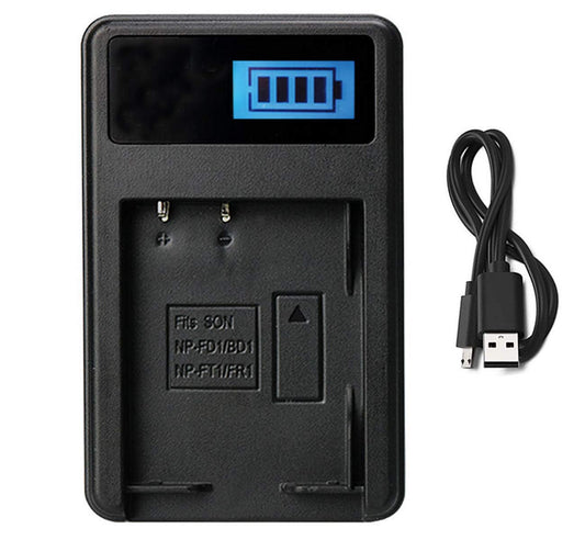 LCD USB Battery Charger for Sony NP-FT1 InfoLITHIUM Type T and Cyber-Shot DSC-L1, DSC-M1, DSC-M2, DSC-T1, DSC-T3, DSC-T5, DSC-T9, DSC-T10, DSC-T11
