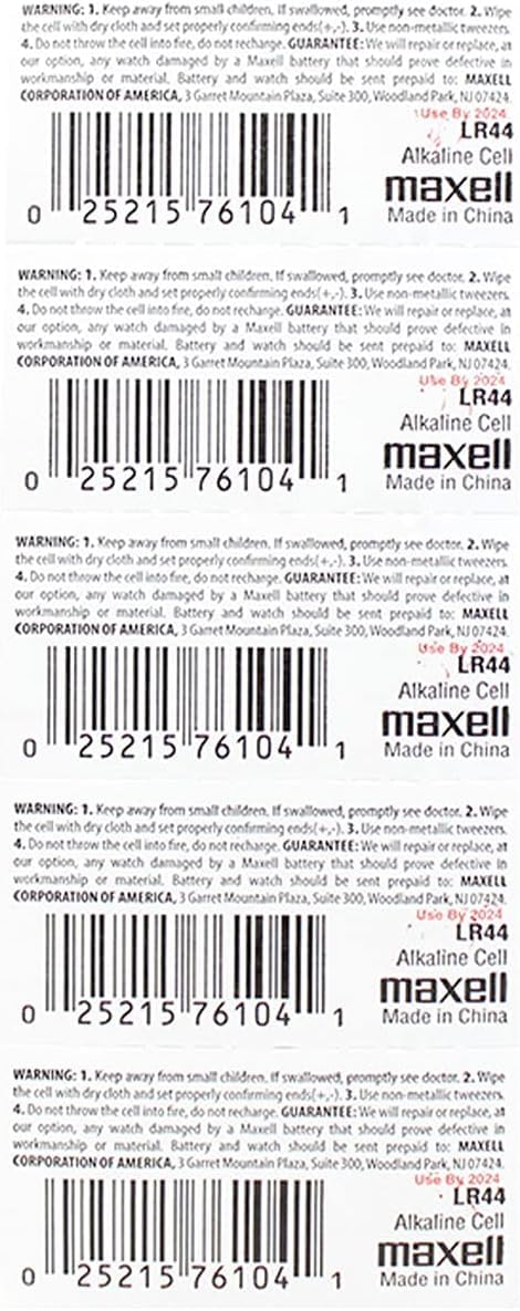 Maxell LR44 (A76) Batteries, 20 Count
