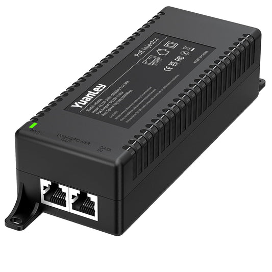 YuanLey Gigabit PoE Injector 60W, PoE++ Injector Converts Non-PoE to PoE++ Network, IEEE 802.3at/af, 10/100/1000Mbps PoE Adapter, Distances Up to 325