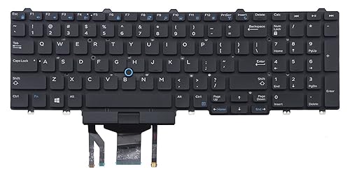 New US Black Backlit English Laptop Keyboard (Without Frame) Replacement for DELL Precision M3520 M7520 M7720 3520 7520 7720 Light Backlight