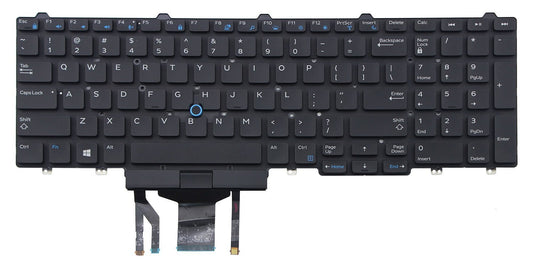 New US Black Backlit English Laptop Keyboard (Without Frame) Replacement for DELL Precision M3520 M7520 M7720 3520 7520 7720 Light Backlight