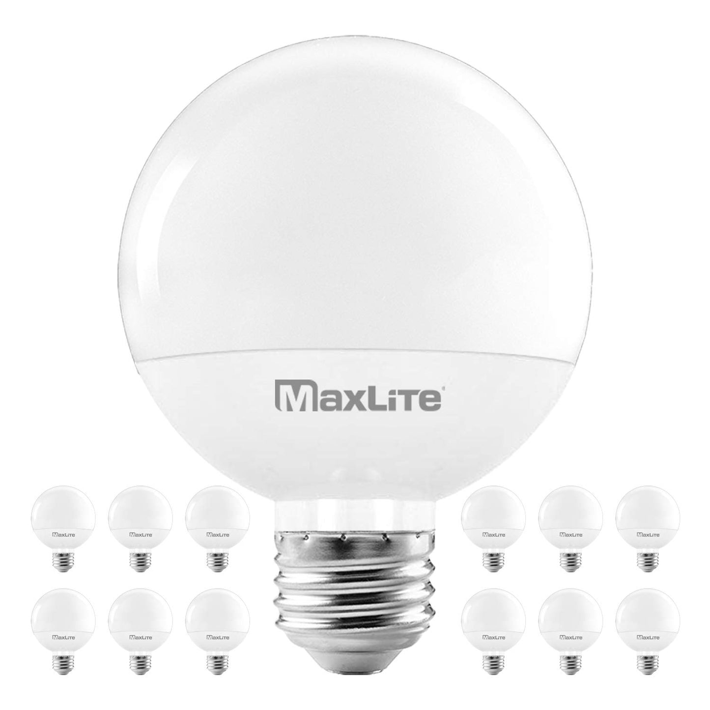 Maxlite G25 LED Globe Light Bulbs, 40W Equivalent, 450 Lumens, Makeup Vanity Light Bulb, Dimmable, Energy Star, UL Listed, E26 Medium Base, 2700K Soft