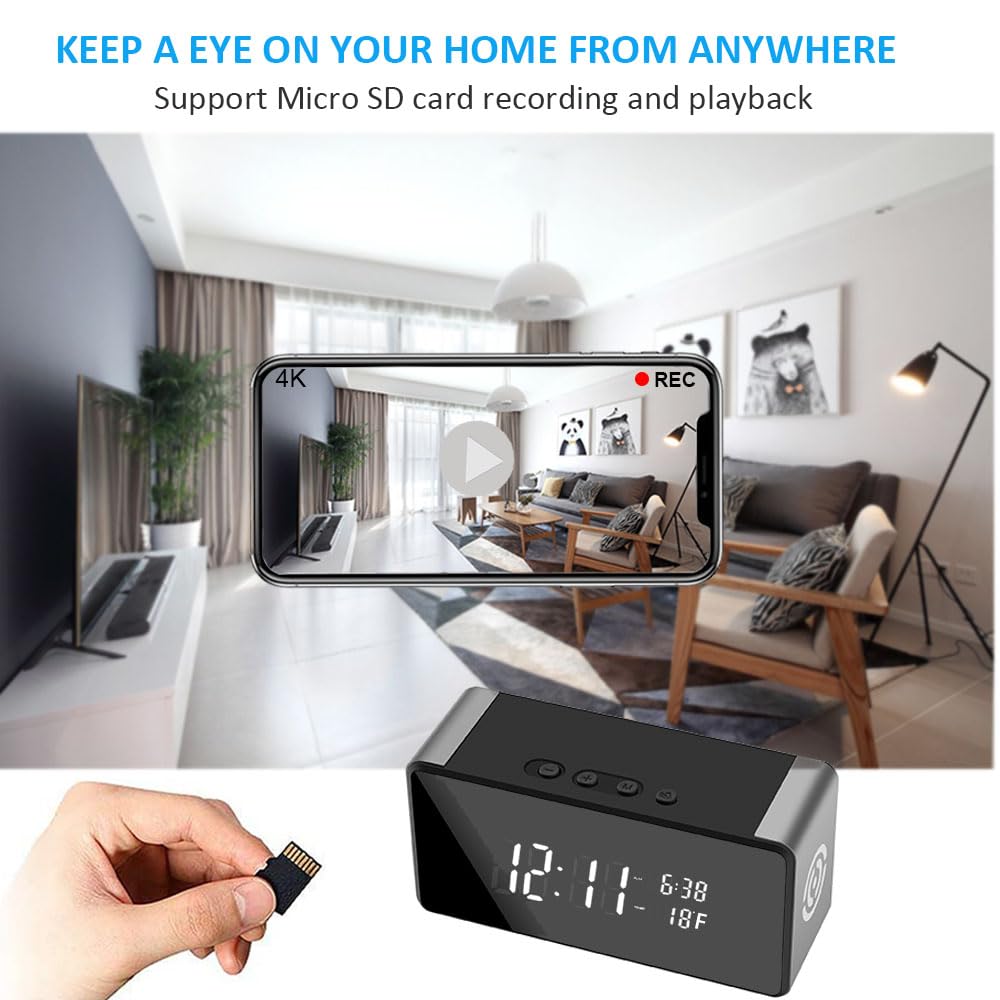 QAOLZCC WiFi Security Camera, Full HD 4K/2K/1080P Security Nanny Cam for Home Safety Support 5G&2.4G with Night Vision and Motion Detection, APP