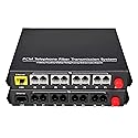 Hebbeko 8 Channels POTS Telephones and 10/100Mbps Ethernet Over Fiber Optic Media Converter Extender FC-FC Singlemode up 20Km Support Called id Ring