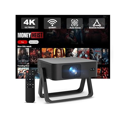 ZEEDWEALD Portable Projector Native 1080P 4K Support, 5G WiFi Bluetooth Movie Projector, Auto Focus 360° Adjustable Stand, Dustproof Home Theater Mini