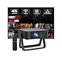 ZEEDWEALD Portable Projector Native 1080P 4K Support, 5G WiFi Bluetooth Movie Projector, Auto Focus 360° Adjustable Stand, Dustproof Home Theater Mini
