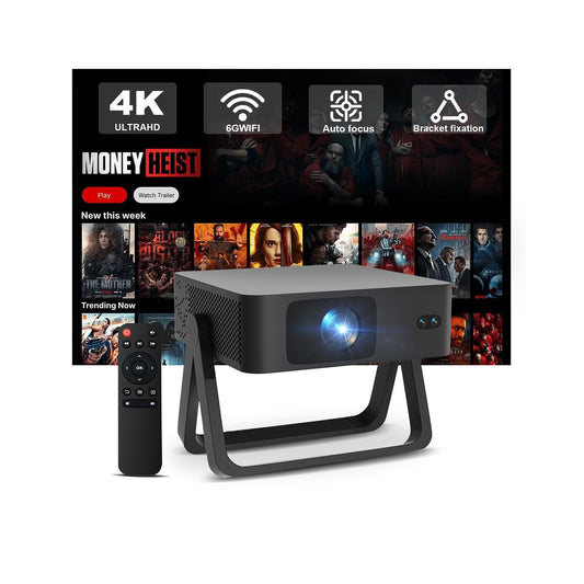 ZEEDWEALD Portable Projector Native 1080P 4K Support, 5G WiFi Bluetooth Movie Projector, Auto Focus 360° Adjustable Stand, Dustproof Home Theater Mini