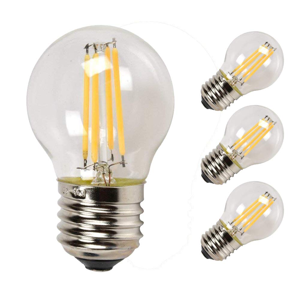 CTKcom 4W G45 G14 Dimmable Edison Style Antique LED Light Bulb(4 Pack)- LED Filament Bulb 40W Incandescent Equivalent 400LM 2700k Warm White Lamps