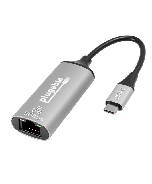 Plugable 5Gbps USB-C Ethernet Adapter | 5000Mbps Wired Network for Windows, macOS, and ChromeOS Laptops and Desktops | Realtek RTL8157 | Supports
