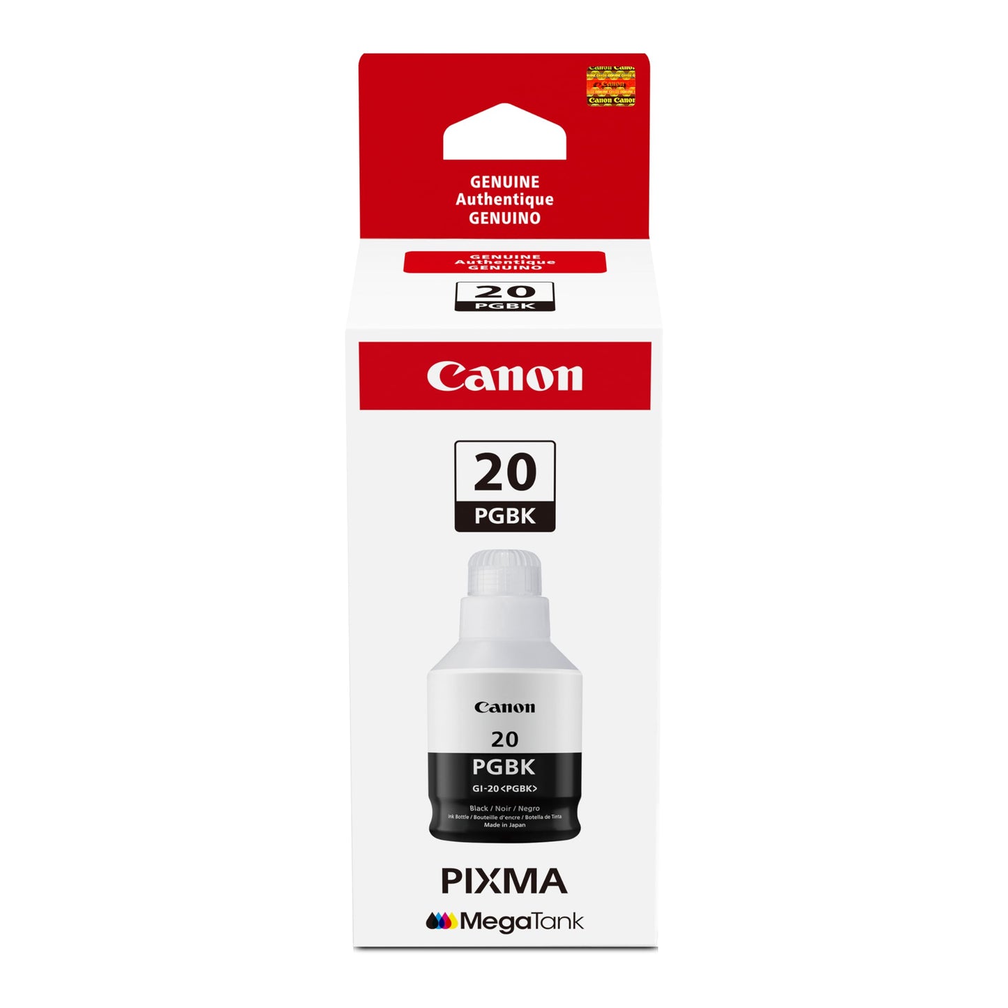 Canon GI-20 Genuine PGBK Ink Bottle, Compatible to PIXMA G6020 and G5020 MegaTank Printers
