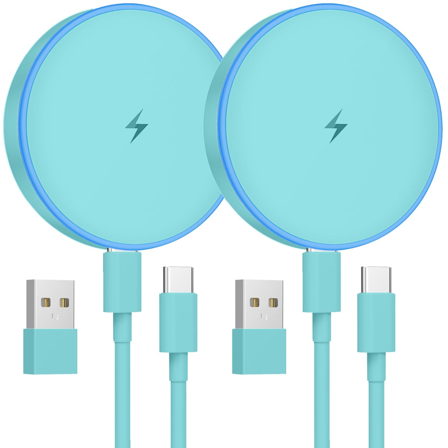 MagSafe Charger 2 Pack 15W Magnetic Wireless Charger Fast Charging Pad Compatible with iPhone 17/16/15/14/13/12 Series & AirPods 4/3/2/Pro Magnetic