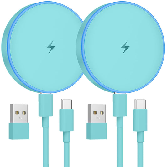 MagSafe Charger 2 Pack 15W Magnetic Wireless Charger Fast Charging Pad Compatible with iPhone 17/16/15/14/13/12 Series & AirPods 4/3/2/Pro Magnetic