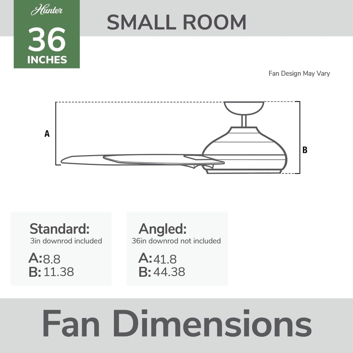 Hunter Fan 36 inch Ceiling Fan with No Light, Outdoor or Indoor Matte Black Ceiling Fan with Pull Chain for Porch, Living Room, Office, Kitchen