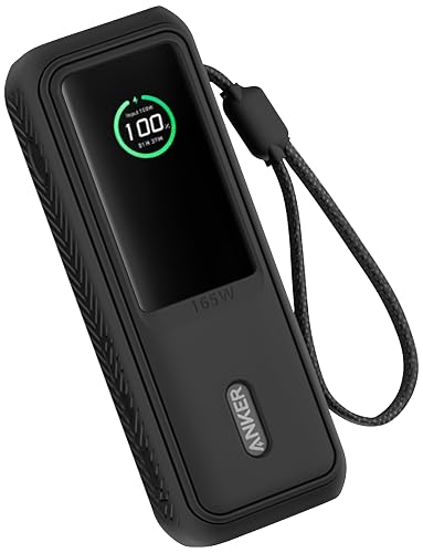 Geiomoo Soft Silicone Case for Anker Laptop Power Bank 25000mAh, Flexible Scratch Resistant Cover (Black)