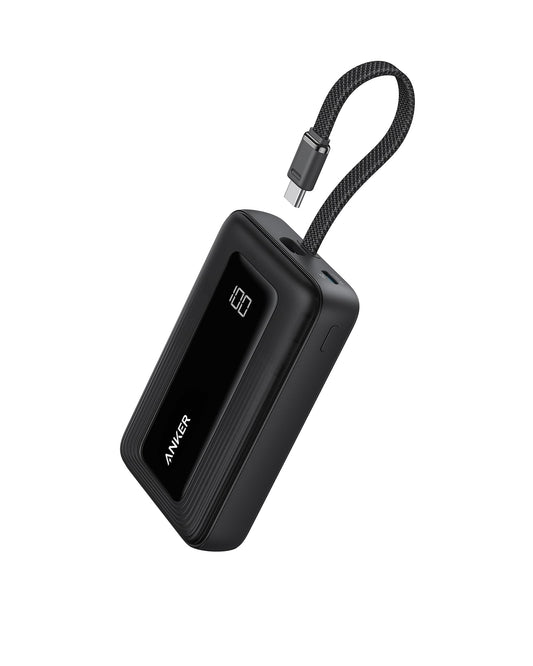 Anker Portable Charger, 10,000mAh 30W Power Bank, USB-C in and Out Fast Charging Battery Pack, Travel Essential Phone Power Bank, for iPhone 17/16