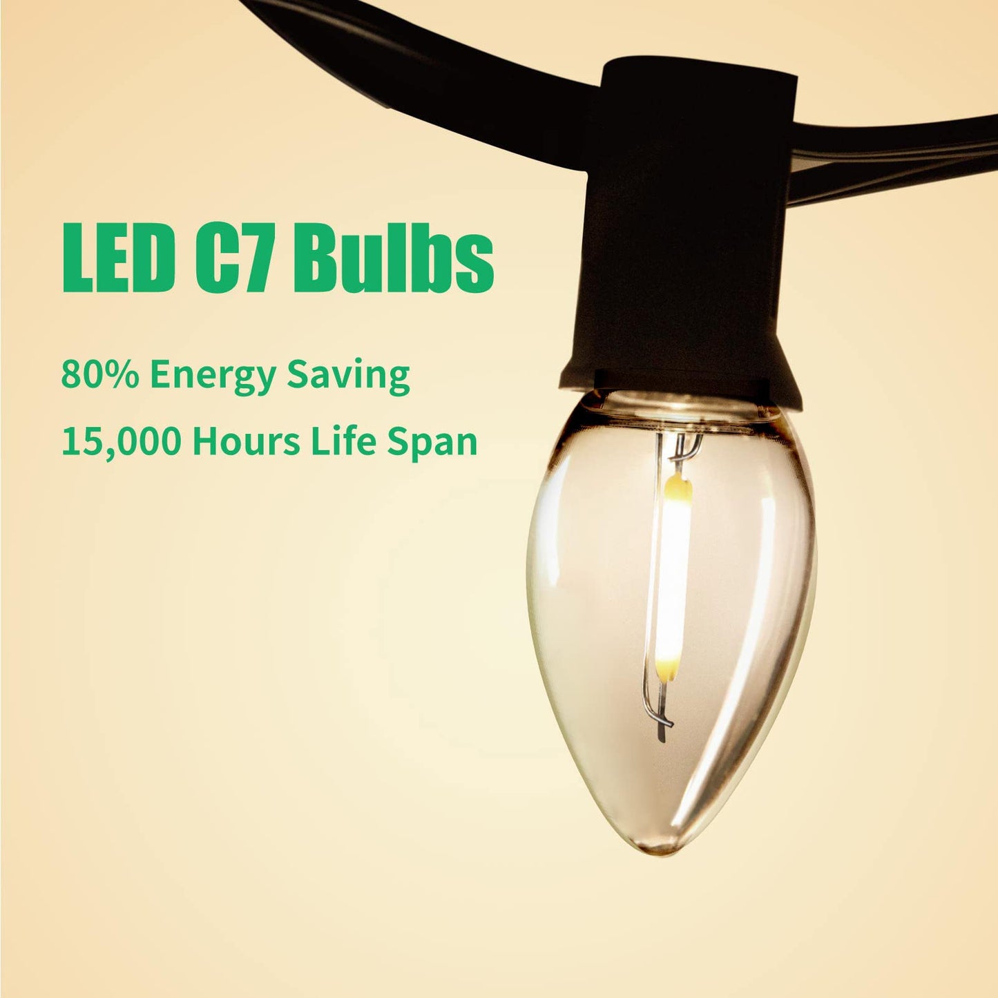 Meconard 6 Pack C7 LED Night Light Bulbs, E12 Candelabra Base, Warm White