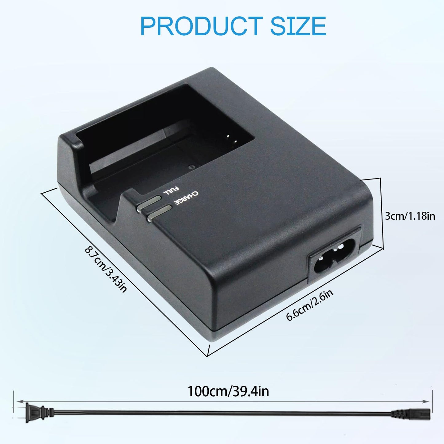 LP-E10 LC-E10 Battery Charger Compatible with Canon EOS Rebel T7, T6, T5, T3, T100,4000D, 1200D, 1100D, 1300D, 1500D, 3000D, kiss X50, X70, X80,X90