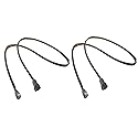 48 Inch 3-Pin Black Sleeved Computer Case Fan Male to Female Extension Cable (2-Pack)