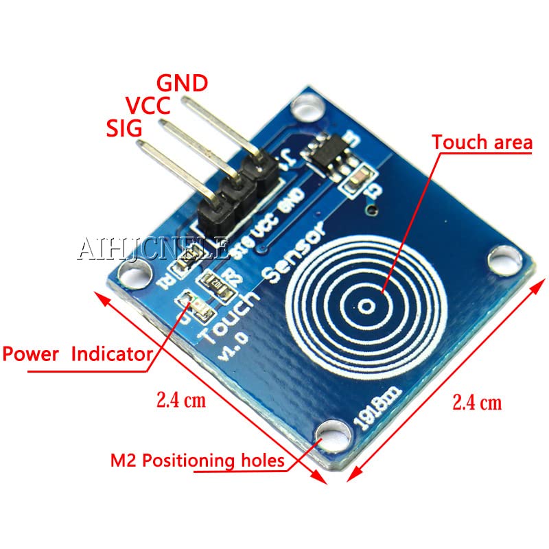AIHJCNELE 4pcs TTP223B Capacitive Touch Switch Module Digital Touch Sensor Module 1-Channel Tact Switch DC 2V-5.5V Low Power Consumption TTP223 Dimmer