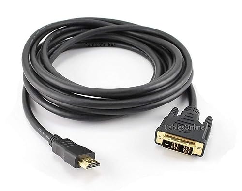 CablesOnline 15ft DVI-D Male to HDMI Male Single Link Monitor Cable (DH-2815C)