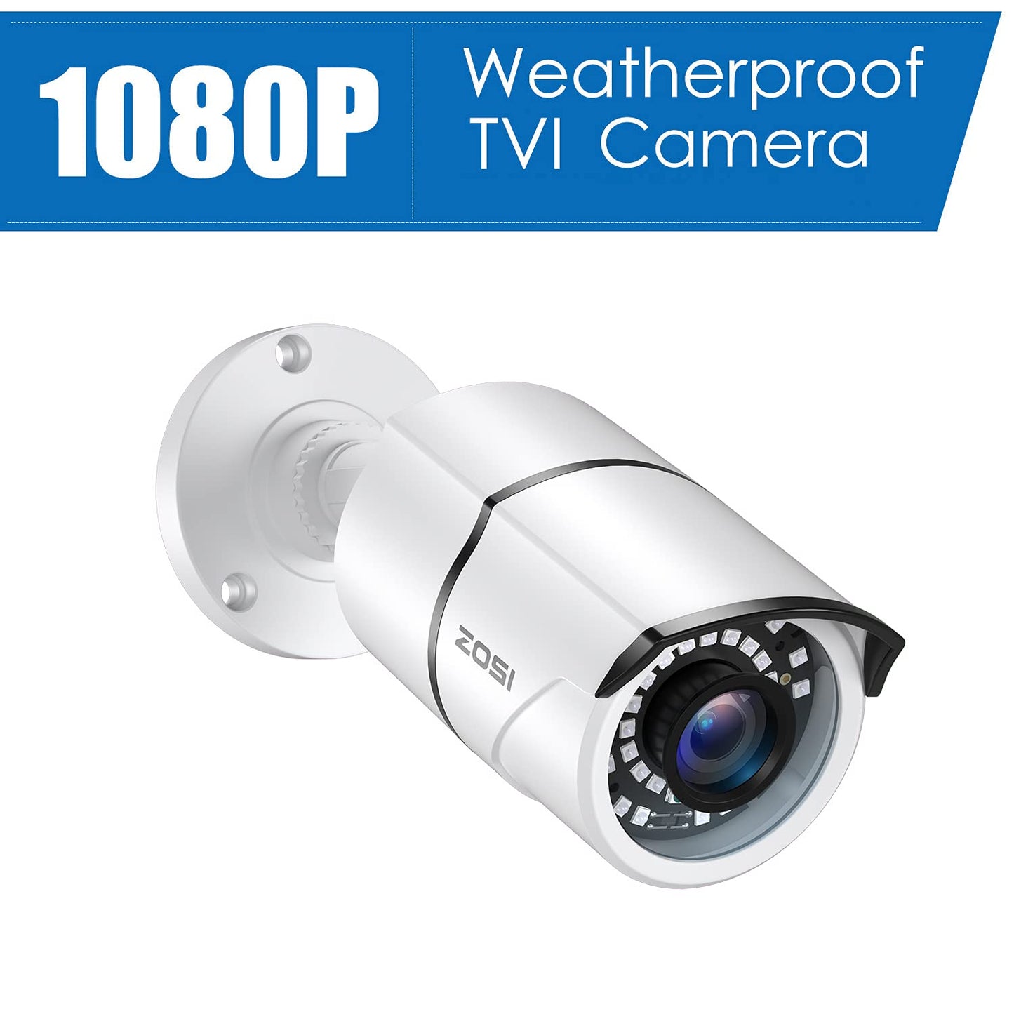 ZOSI 4 Pack 2MP 1080p HD-TVI Home Security Camera Outdoor Indoor 1920TVL, 36PCS LEDs, Night Vision, Weatherproof Surveillance CCTV Bullet Camera