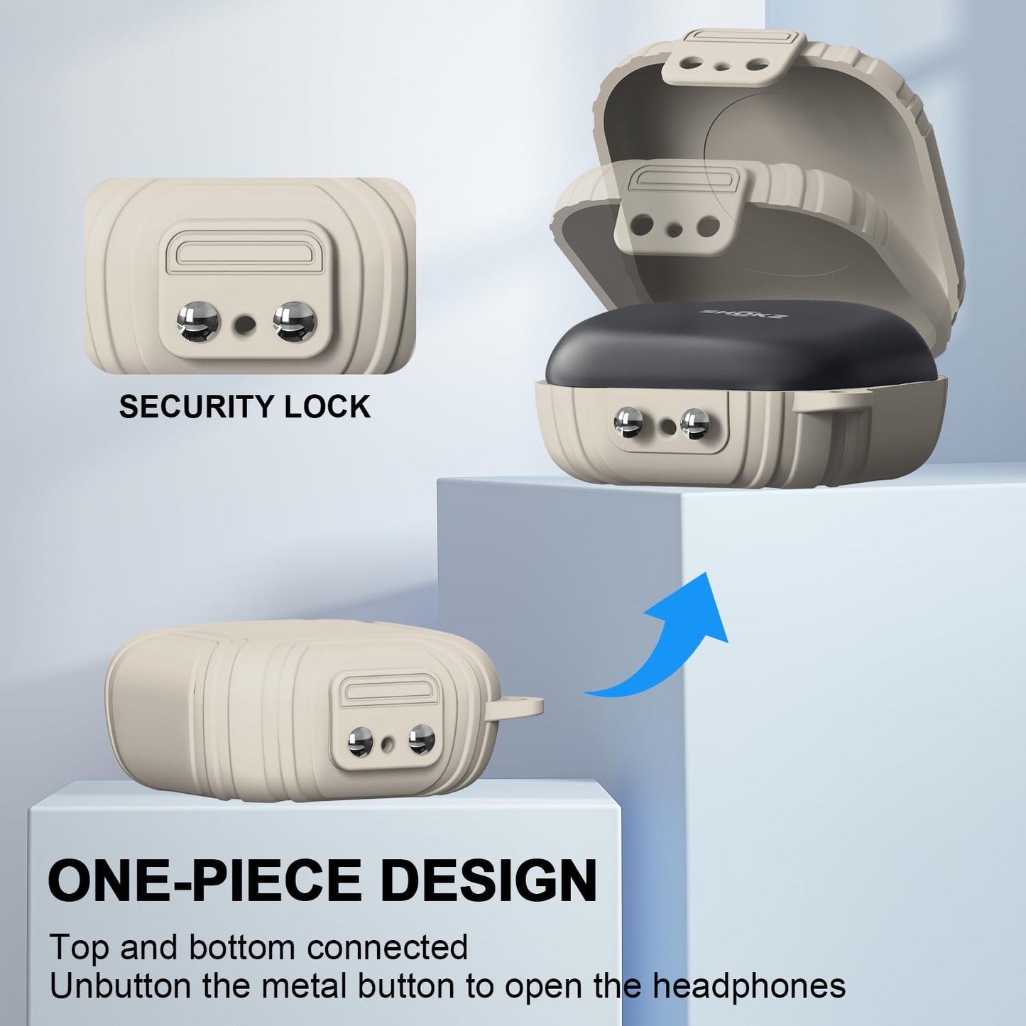 [Secure Lock] Silicone Case for SHOKZ OpenFit Open-Ear True Wireless Bluetooth Headphones Full Body Anti-Scratch Shockproof Protective Cover for SHOKZ