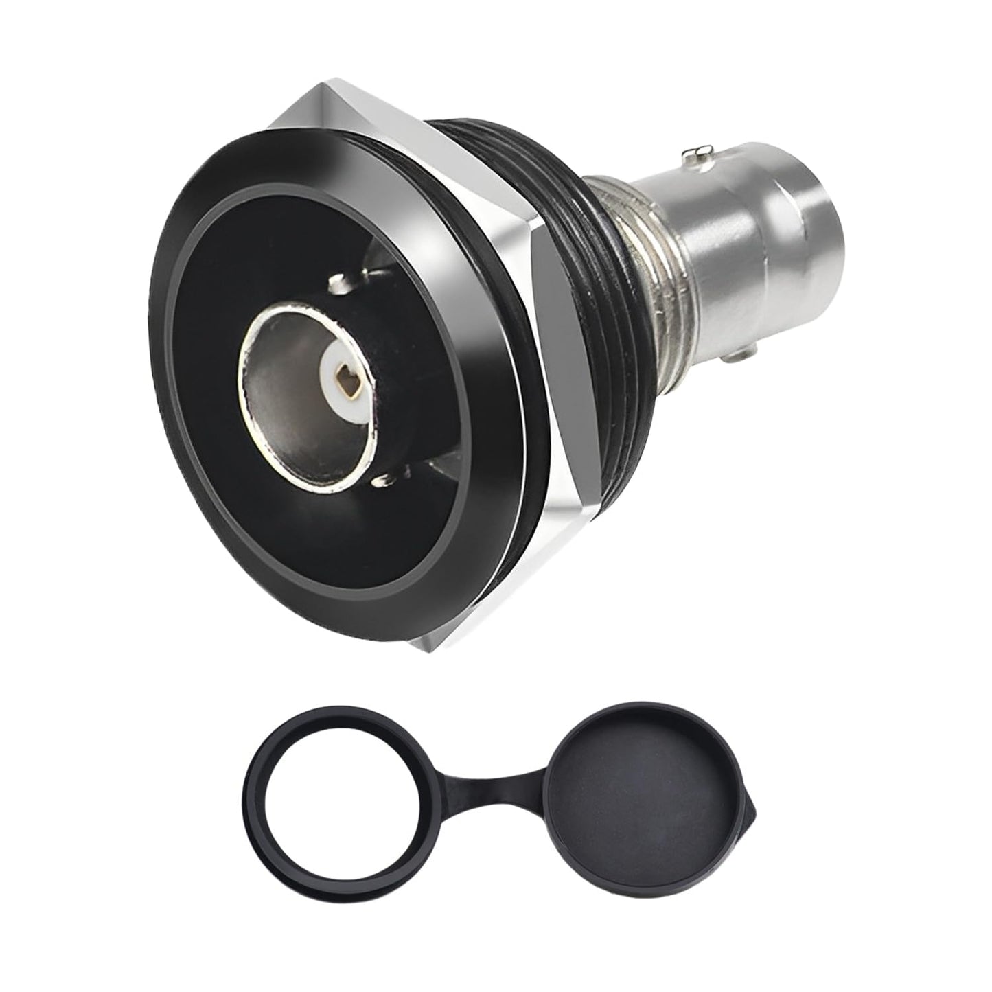 YiKaiEn 50 Ohm BNC Threaded Fixing Adapter Female-to-Female Panel Mount with Waterproof Cover - Gold-Plated SDI Video Coaxial Adapter, Sturdy Chassis