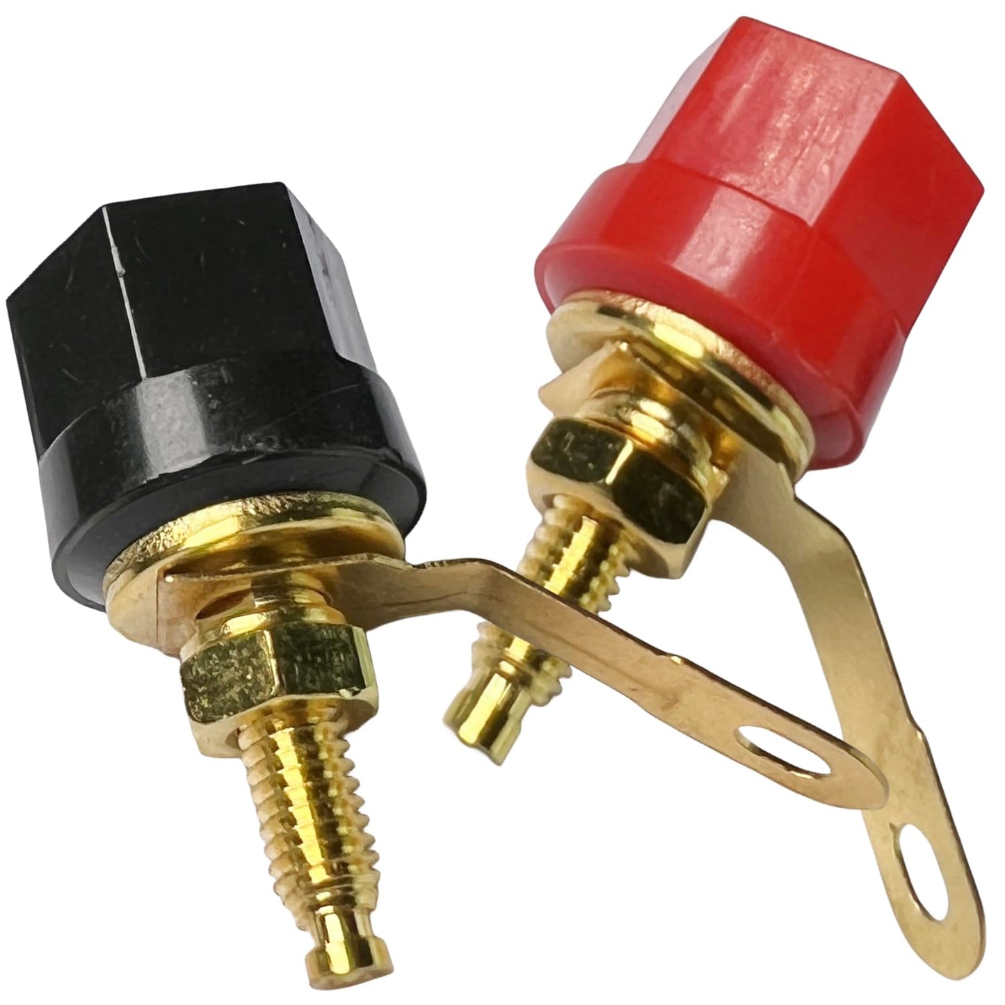 CESS Amplifier Terminal Connector Binding Post Banana Plug Jack Socket Panel/Chassis Mount - Length 1.1" / 29mm (4 Pack)