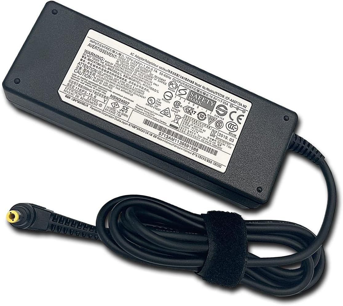 JHZL Original 15.6V 7.05A 110W 5.52.5mm CF-AA5713A M2 Power Charger for Panasonic Toughbook CF-31 CF-53 CF-52 CF-19 Laptop AC Adapter