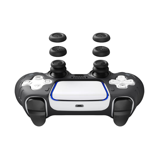 JEMDO Thumb Grips for PS5/PS4/Switch Pro Controllers, Silicone Joystick Caps with Anti-Slip Design, 3 Heights (High/Mid/Low) Button Caps, Gaming