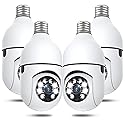Light Bulb Security Cameras Wireless Outdoor, 5G&2.4GHz 4MP Security Camera 360° PTZ Cameras for Home Security with Color Night Vision, 2 Way Talk, AI