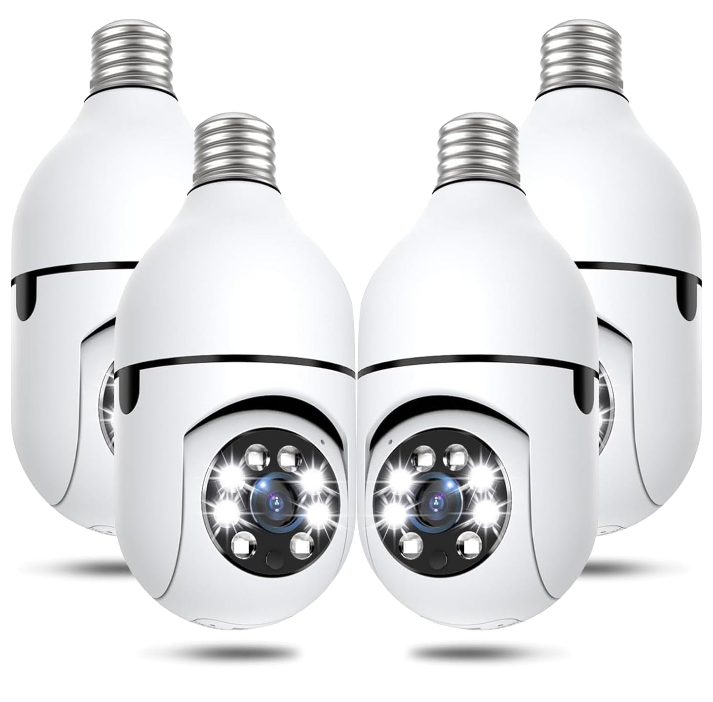 Light Bulb Security Cameras Wireless Outdoor, 5G&2.4GHz 4MP Security Camera 360° PTZ Cameras for Home Security with Color Night Vision, 2 Way Talk, AI