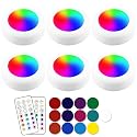Deitybless 13-Color LED Puck Lights with Remote Control | Wireless Battery-Powered Stick-On Under Cabinet Lighting | Dimmable Color Changing Lights