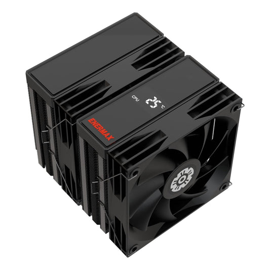 Enermax TD60 Digital CPU Air Cooler 159mm Height All-Black CPU Air Cooler Double Tower 6 Heat Pipes with Dual 120mm PWM Fan 280W TDP, for Intel