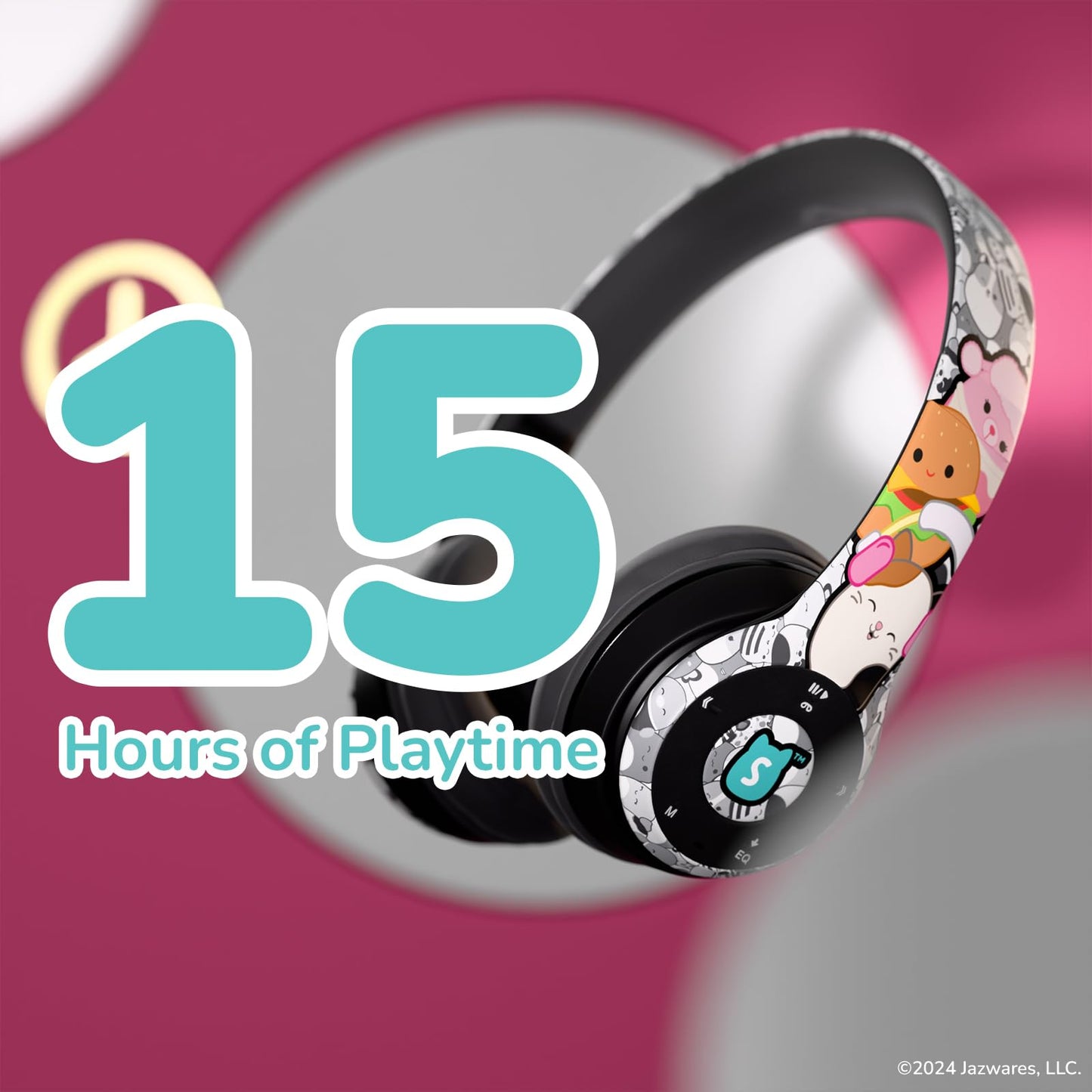 iJoy Squishmallows Bluetooth Over-Ear Headphones- Wireless Foldable Headset Squishmallows Gifts for Girls, Boys, Women, Men and All Squish Squad Fans